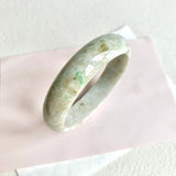 58.5mm A-Grade Natural Yellowish Green Modern Round Bangle No. 600170
