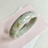 58.5mm A-Grade Natural Yellowish Green Modern Round Bangle No. 600170