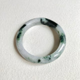 59.5mm A-Grade Natural Bluish Floral Modern Round Bangle No. 600173