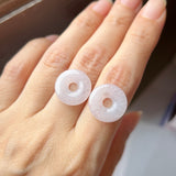 14.7 cts A-Grade Natural Light Pink Jadeite Donut Pair No.180823