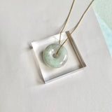 A-Grade Natural Lilac Green Jadeite Bagel Piece No. 172480