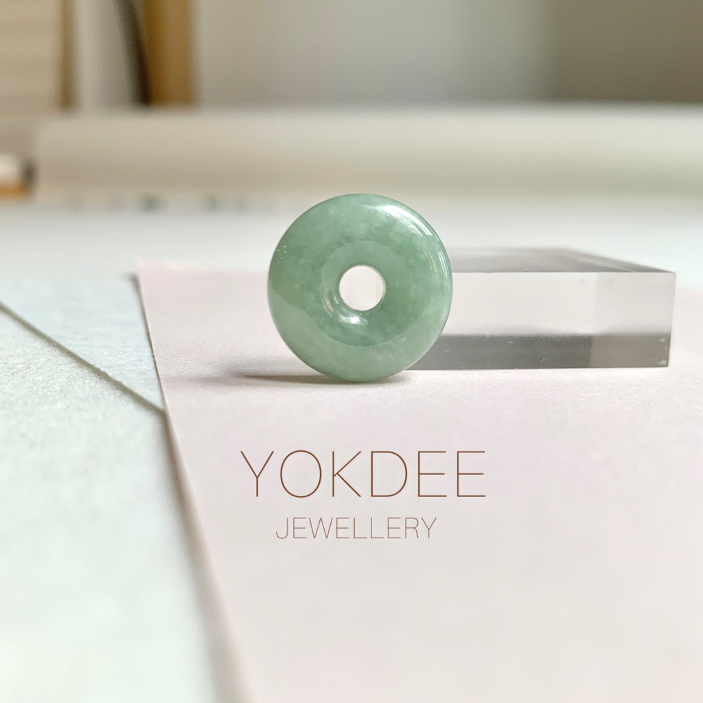 A-Grade Natural Green Jadeite Bagel Piece No. 172483