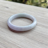 56.6mm A-Grade Natural Lavender Green Jadeite Modern Round Bangle No. 152055