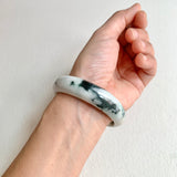 55.3mm A-Grade Natural Floral Modern Round Bangle No. 600172