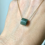 SOLD OUT: A-Grade Natural Bluish Green Jadeite Barrel No. 172494