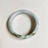 58.4mm A-Grade Natural Green Modern Round Bangle No. 600171