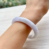 54.7mm A-Grade Natural Pink Lavender Jadeite Modern Round Bangle No. 152054