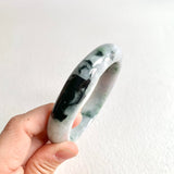 59.5mm A-Grade Natural Bluish Floral Modern Round Bangle No. 600173