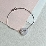 A-Grade Natural Light Pink Jadeite Bagel Bracelet No.190455