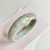 58.5mm A-Grade Natural Yellowish Green Modern Round Bangle No. 600170