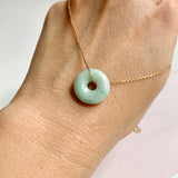 A-Grade Natural Moss On Snow Jadeite Bagel Piece No. 172478