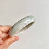 58.5mm A-Grade Natural Yellowish Green Modern Round Bangle No. 600170