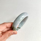 58.4mm A-Grade Natural Green Modern Round Bangle No. 600171
