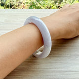 50.9mm A-Grade Natural Pinkish Lavender Jadeite Modern Round Bangle No. 152052