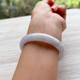 54.7mm A-Grade Natural Pink Lavender Jadeite Modern Round Bangle No. 152054