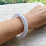54.7mm A-Grade Natural Pink Lavender Jadeite Modern Round Bangle No. 152054