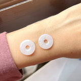 14.7 cts A-Grade Natural Light Pink Jadeite Donut Pair No.180823