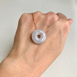 A-Grade Natural Lavender Jadeite Bagel Piece No. 172485