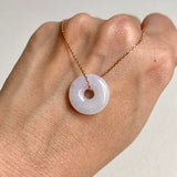 A-Grade Natural Lavender Green Jadeite Bagel Piece No. 172486