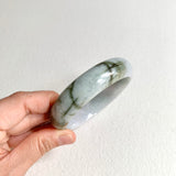58.4mm A-Grade Natural Green Modern Round Bangle No. 600171