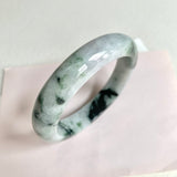 59.5mm A-Grade Natural Bluish Floral Modern Round Bangle No. 600173