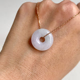 A-Grade Natural Lavender Green Jadeite Bagel Piece No. 172486