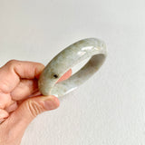 58.5mm A-Grade Natural Yellowish Green Modern Round Bangle No. 600170