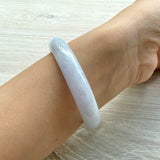 54.4mm A-Grade Natural Pinkish Lavender with Green Jadeite Modern Round Bangle No. 152053