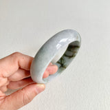 58.4mm A-Grade Natural Green Modern Round Bangle No. 600171