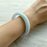 54.4mm A-Grade Natural Pinkish Lavender with Green Jadeite Modern Round Bangle No. 152053