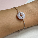 A-Grade Natural Light Pink Jadeite Bagel Bracelet No.190455