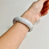 58.6mm A-Grade Natural Lavender Green Modern Round Bangle No. 600163