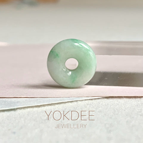 A-Grade Natural Moss On Snow Jadeite Bagel Piece No. 172478