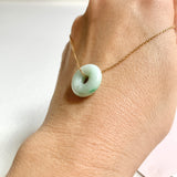 A-Grade Natural Moss On Snow Jadeite Bagel Piece No. 172478