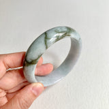 58.4mm A-Grade Natural Green Modern Round Bangle No. 600171