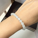 6.6mm Icy A-Grade White Jadeite Bracelet No.190465