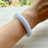 50.9mm A-Grade Natural Pinkish Lavender Jadeite Modern Round Bangle No. 152052