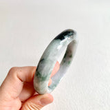 59.5mm A-Grade Natural Bluish Floral Modern Round Bangle No. 600173