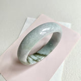 58.4mm A-Grade Natural Green Modern Round Bangle No. 600171