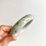 58.5mm A-Grade Natural Yellowish Green Modern Round Bangle No. 600170