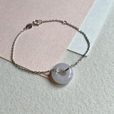 A-Grade Natural Light Pink Jadeite Bagel Bracelet No.190455