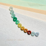 SOLD OUT: A-Grade Natural Rainbow Jadeite Mini Bagel Pieces No.172686