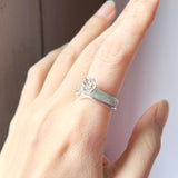 SOLD OUT: A-Grade Natural Blue Green Jadeite Joseon Dynasty Cherry Blossom Blooming Ring No.162429