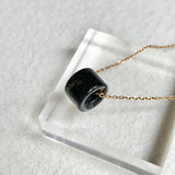 SOLD OUT: A-Grade Natural Light Black Jadeite Barrel No. 172491