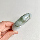 58.4mm A-Grade Natural Green Modern Round Bangle No. 600171