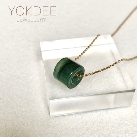 SOLD OUT: A-Grade Natural Bluish Green Jadeite Barrel No. 172494