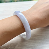 54.7mm A-Grade Natural Pink Lavender Jadeite Modern Round Bangle No. 152054