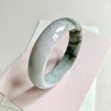 58.4mm A-Grade Natural Green Modern Round Bangle No. 600171