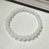 6.6mm Icy A-Grade White Jadeite Bracelet No.190465