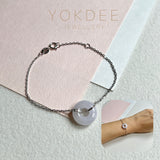 A-Grade Natural Light Pink Jadeite Bagel Bracelet No.190455